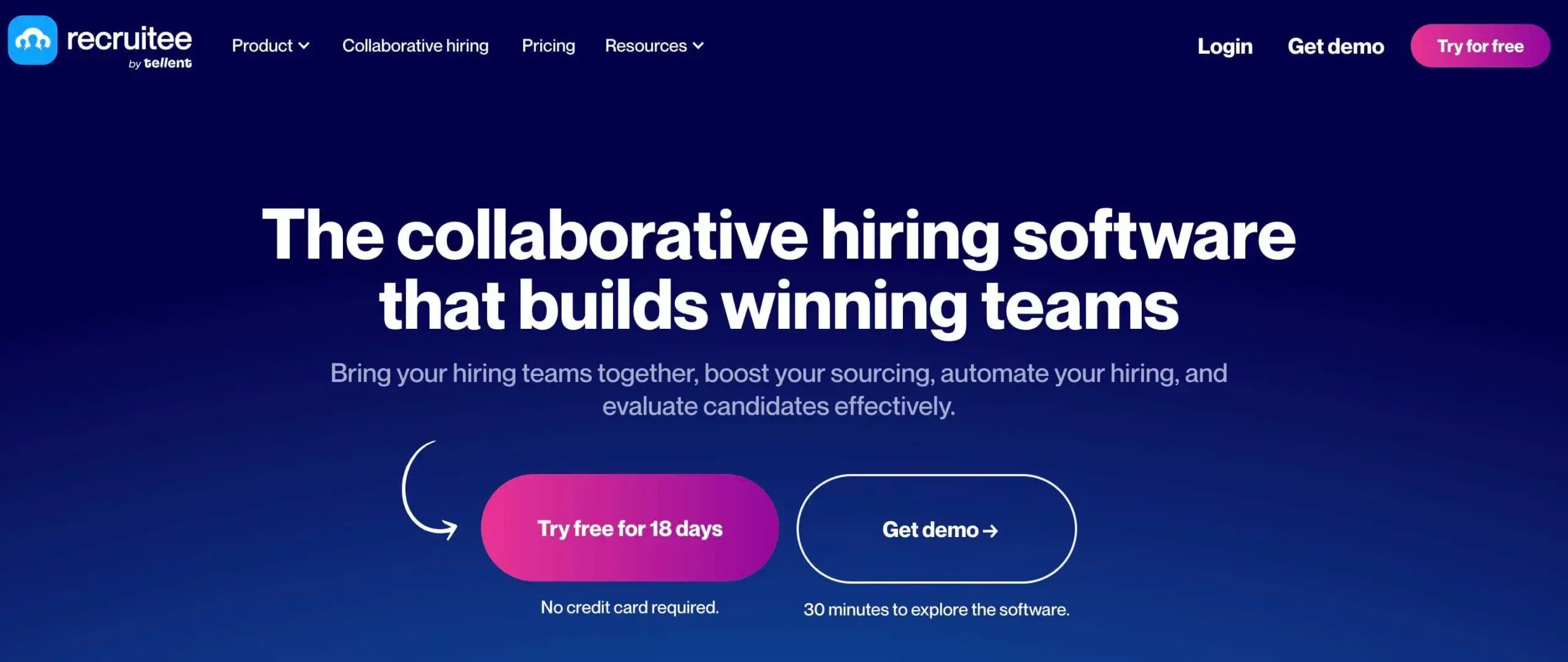 Recruitee screenshot homepage