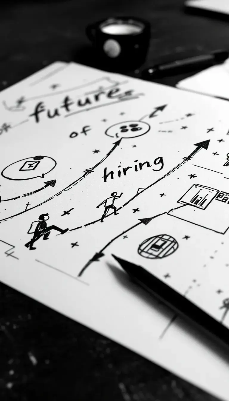Future of hiring and recruitment process illustration